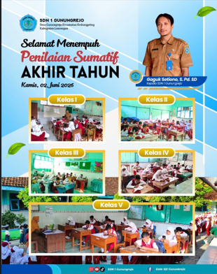 Foto: Selamat Menempuh Penilaian Sumatif Akhir Tahun SDN 1 Gunungrejo