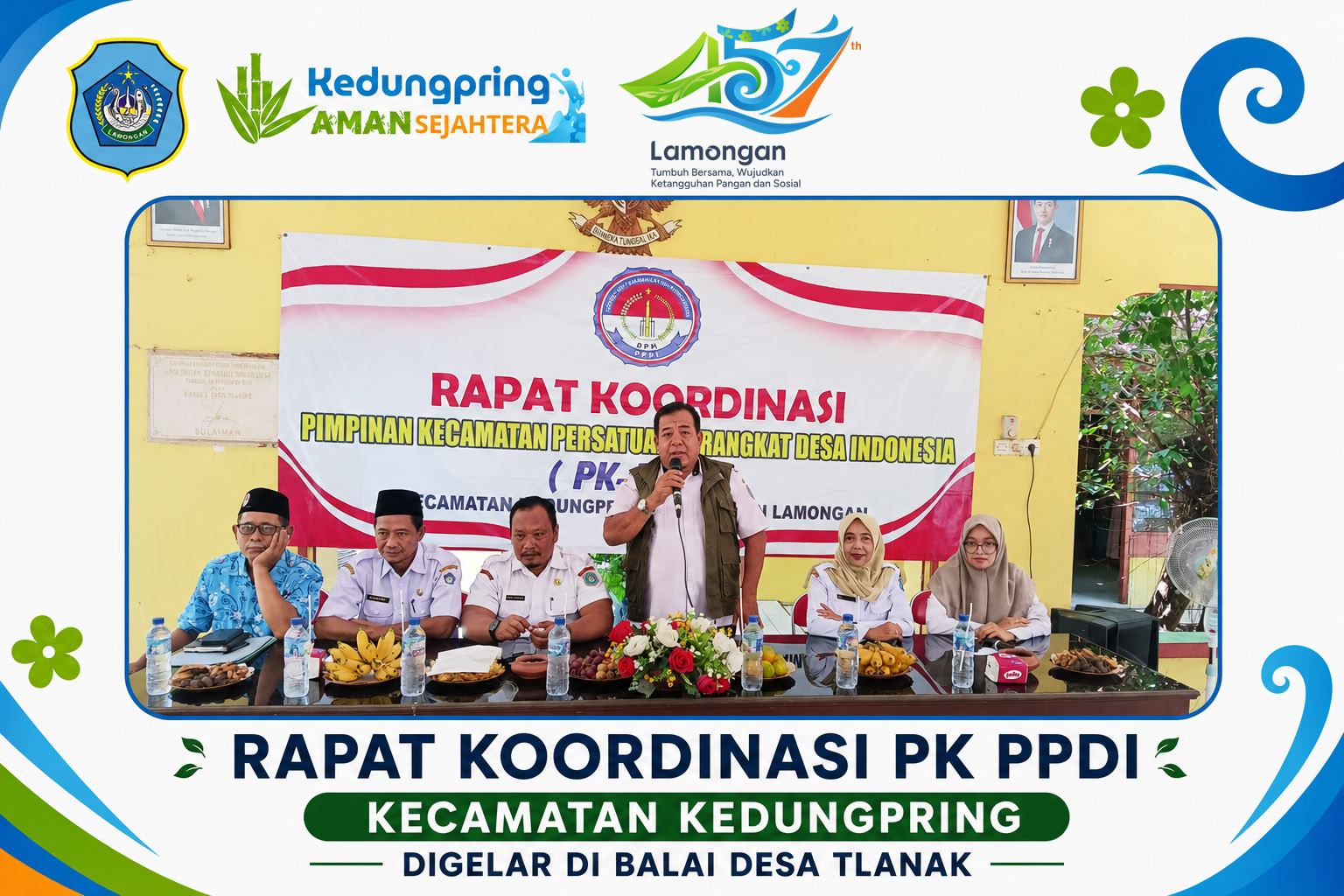 Foto: RAPAT KOORDINASI PK PPDI KECAMATAN KEDUNGPRING DIGELAR DI BALAI DESA TLANAK