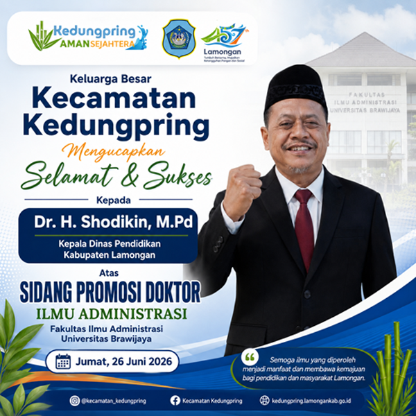 Foto: selamat dan sukses kepada Dr. H. Shodikin, M.Pd