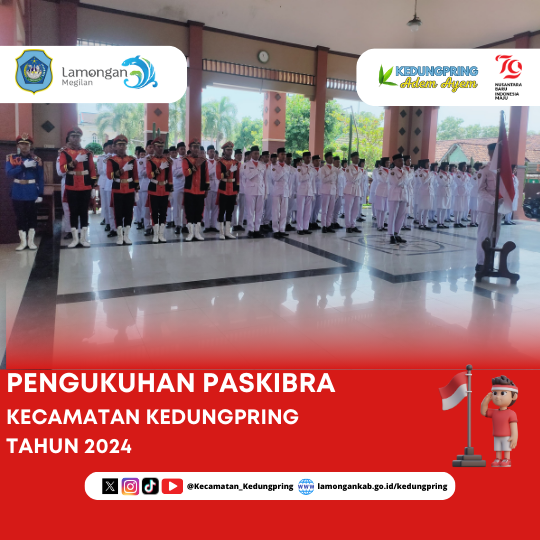 Pengukuhan (Pasukan Pengibar Bendera) Paskibra Kecamatan Kedungpring Tahun 2024