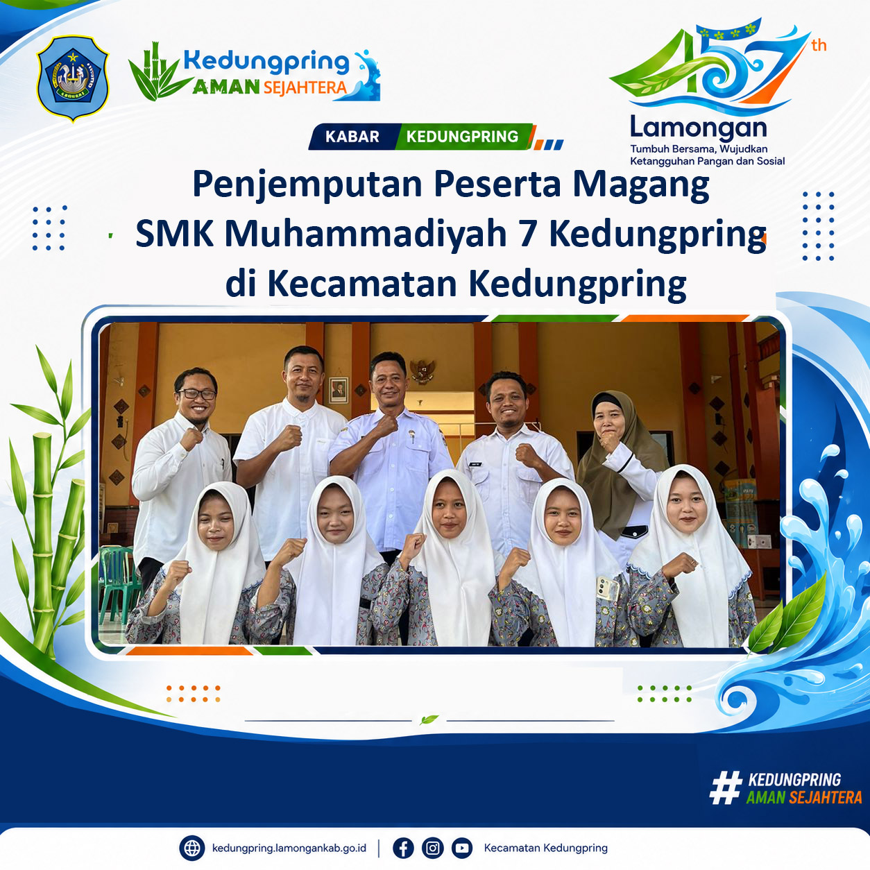 Foto: Penjemputan Peserta Magang SMK Muhammadiyah 7 Kedungpring di Kecamatan Kedungpring