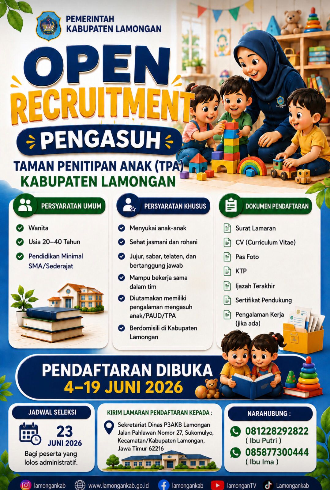 Foto: Open Recruitmen Pengasuh Taman Penitipan Anak (TPA) Kabupaten Lamongan