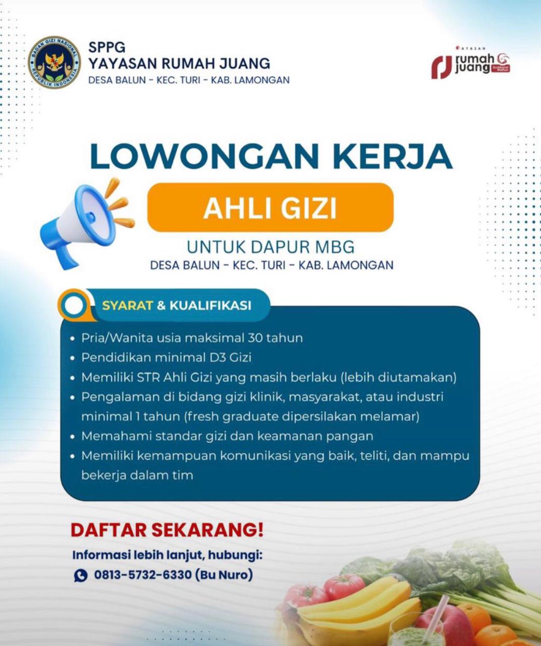 Foto: SPPG yayasan Rumah Juang