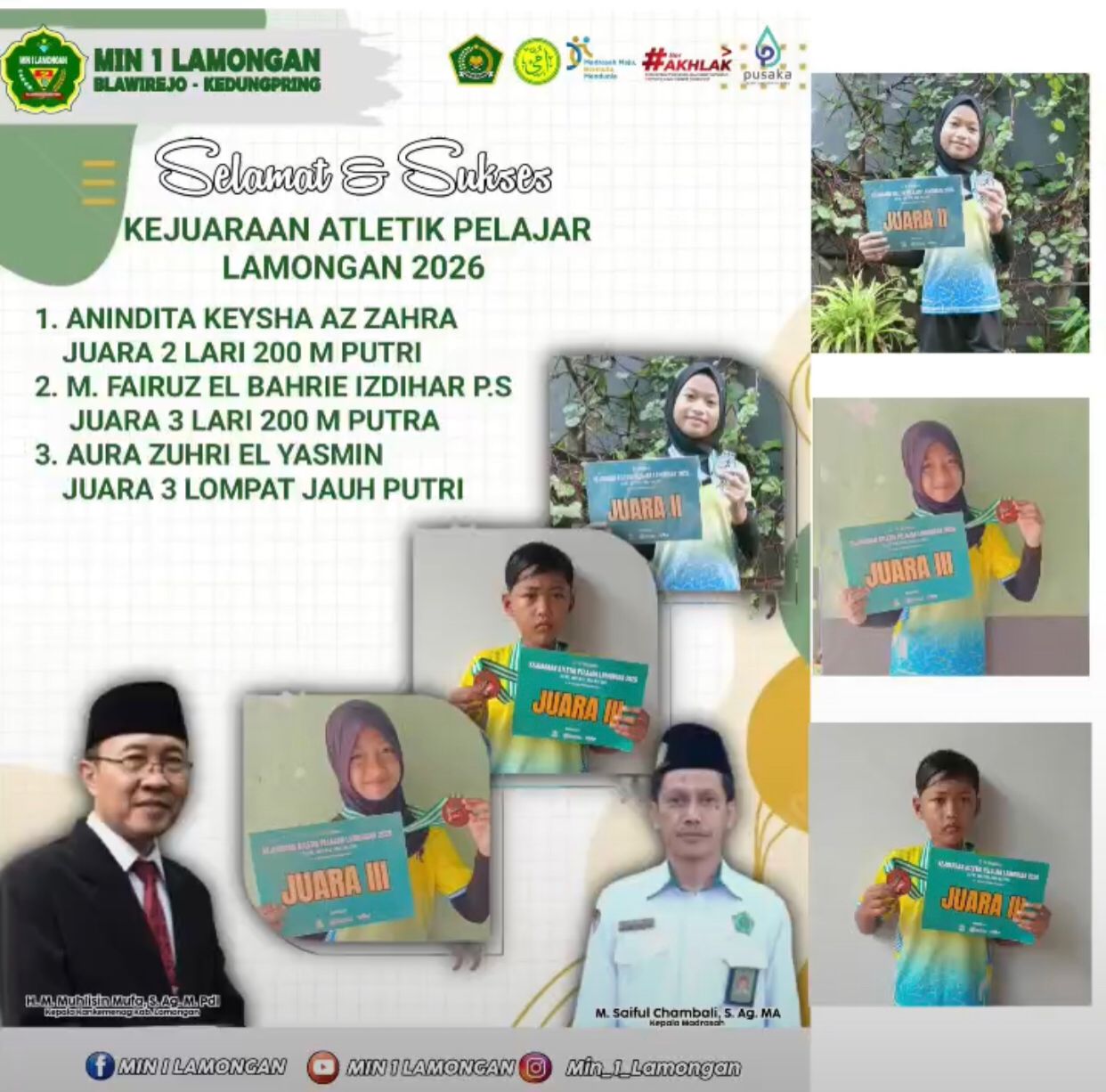 Foto: Selamat dan Sukses Kejuaraan Atletik Pelajar Lamongan 2026