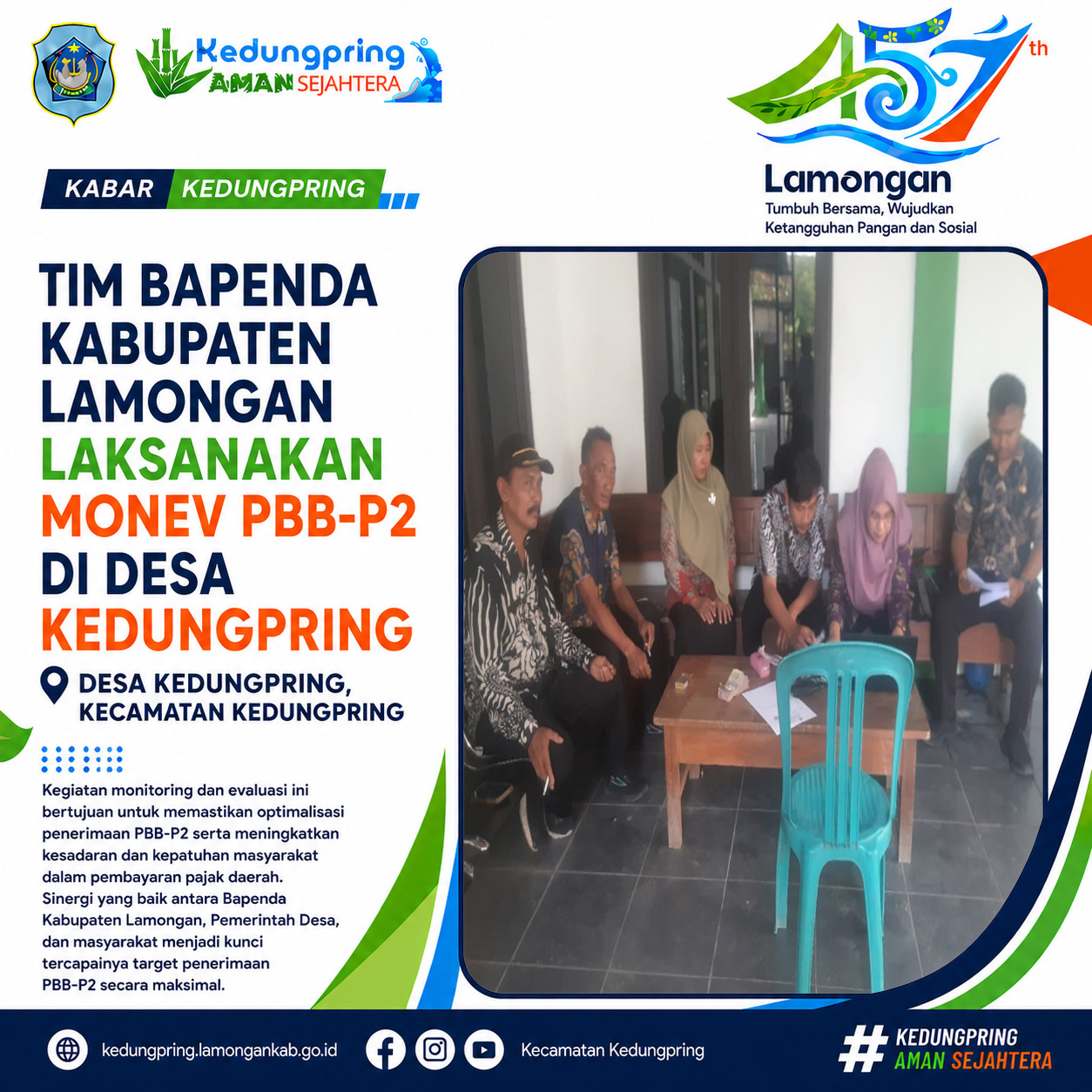 Foto: Tim Bapenda Kabupaten Lamongan Laksanakan Monev PBB-P2 di Desa Kedungpring