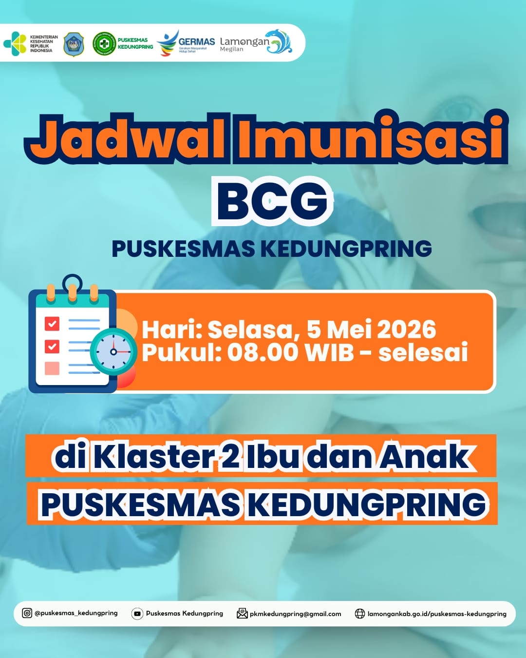 Foto: Jadwal Imunisasi BCG Puskesmas Kedungpring