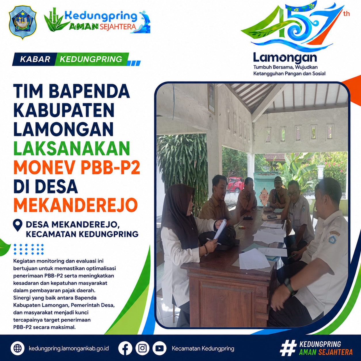 Foto: Tim Bapenda Kabupaten Lamongan Laksanakan Monev PBB-P2 di Desa Mekanderejo