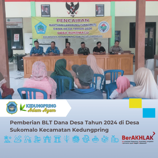 Pemberian BLT Dana Desa Tahun 2024 di Desa Sukomalo Kecamatan Kedungpring