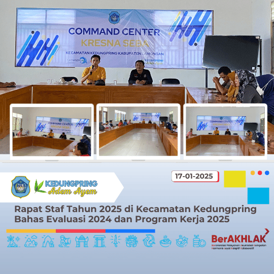 Rapat Staf Tahun 2025 di Kecamatan Kedungpring Bahas Evaluasi 2024 dan Program Kerja 2025
