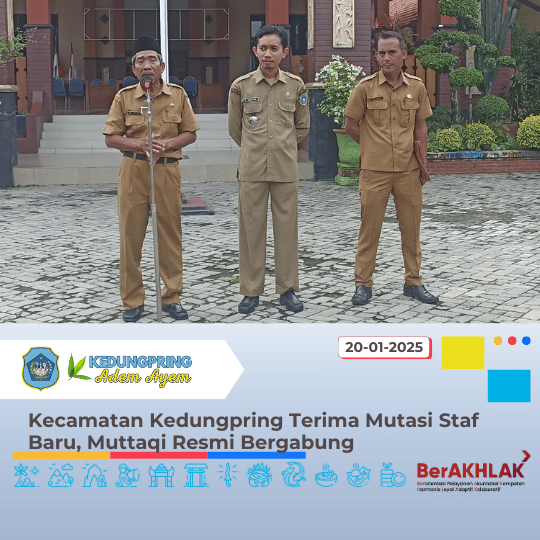 Kecamatan Kedungpring Terima Mutasi Staf Baru, Muttaqi Resmi Bergabung