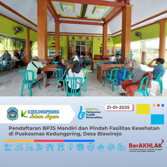 Pendaftaran BPJS Mandiri dan Pindah Fasilitas Kesehatan di Puskesmas Kedungpring, Desa Blawirejo