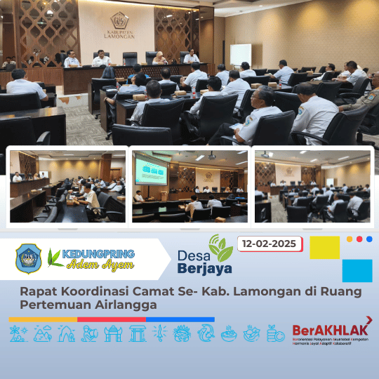 Rapat Koordinasi Camat Se-Kabupaten Lamongan di Ruang Pertemuan Airlangga