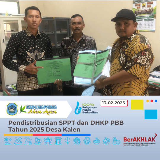 Pendistribusian SPPT dan DHKP PBB  Tahun 2025 Desa Kalen