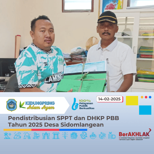 Pendistribusian SPPT dan DHKP PBB Tahun 2025 Desa Sidomlangean
