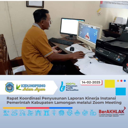 Rapat Koordinasi Penyusunan Laporan Kinerja Instansi Pemerintah Kabupaten Lamongan melalui Zoom Meeting