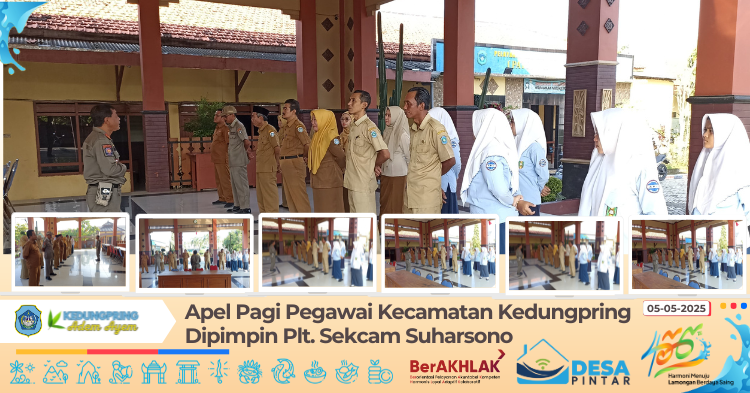 Apel Pagi Pegawai Kecamatan Kedungpring Dipimpin Plt. Sekcam Suharsono