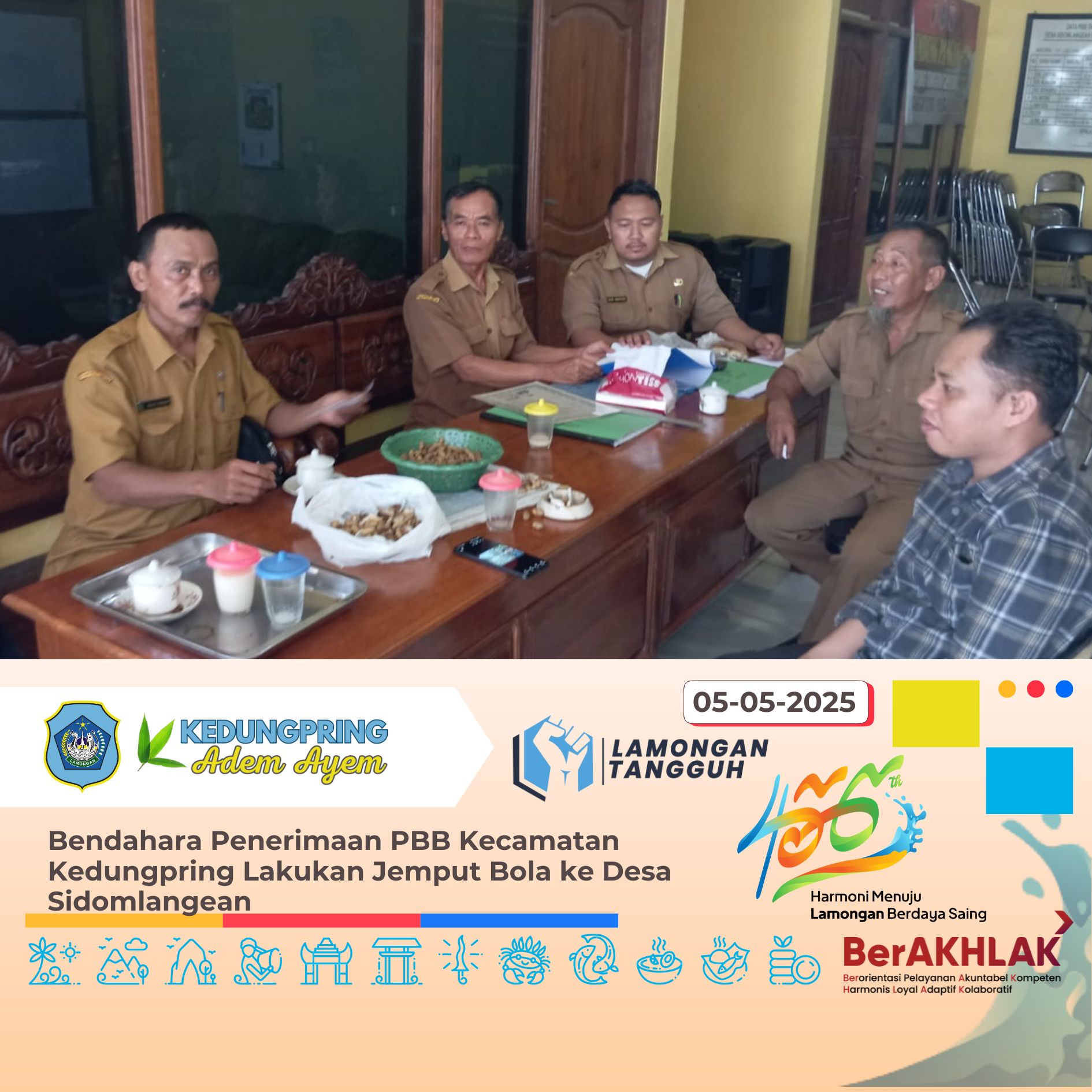 Bendahara Penerimaan PBB Kecamatan Kedungpring Lakukan Jemput Bola ke Desa Sidomlangean