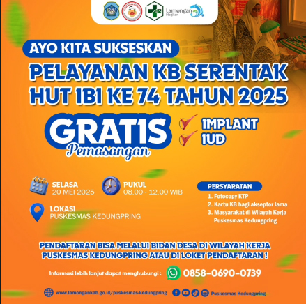 GRATIS! PELAYANAN KB SERENTAK Dalam Rangka HUT IBI ke-74 Tahun 2025