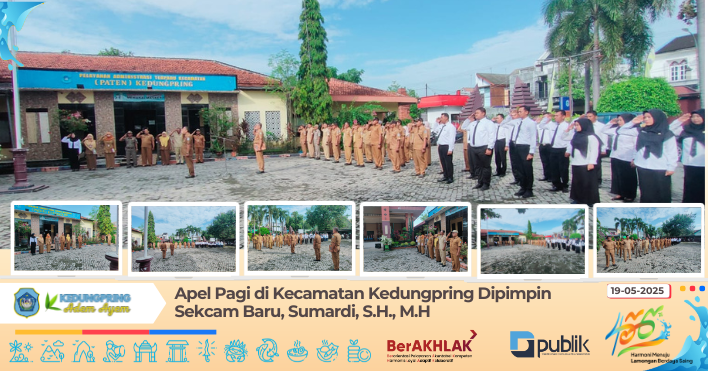 Apel Pagi di Kecamatan Kedungpring Dipimpin Sekcam Baru, Sumardi, S.H., M.H