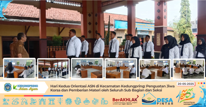 Hari Kedua Orientasi ASN di Kecamatan Kedungpring: Penguatan Jiwa Korsa dan Pemberian Materi oleh Seluruh Sub Bagian dan Seksi