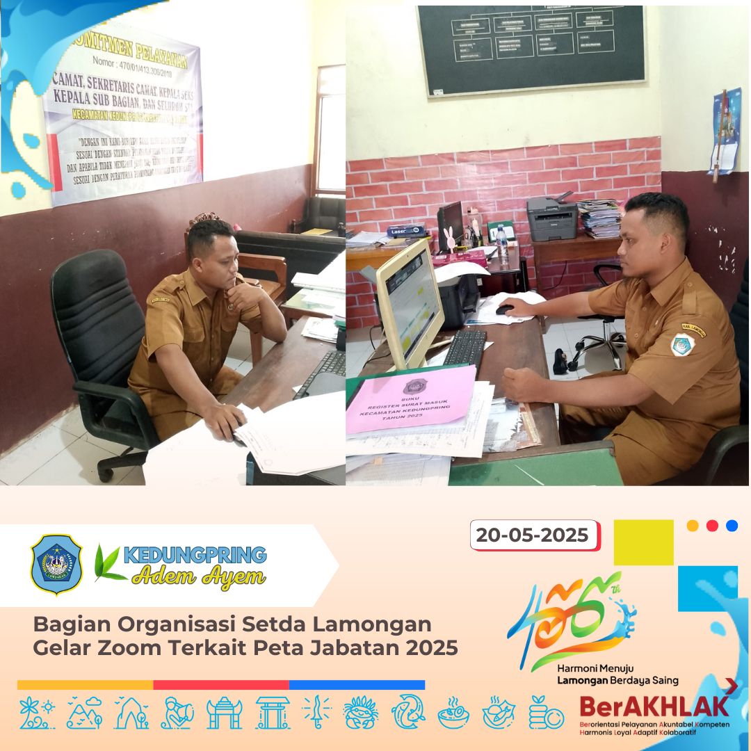 Bagian Organisasi Setda Lamongan Gelar Zoom Terkait Peta Jabatan 2025