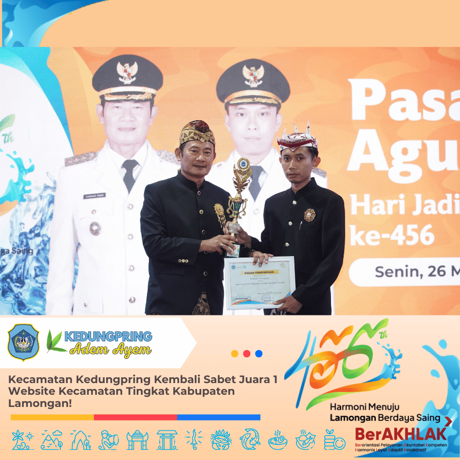 Kecamatan Kedungpring Kembali Sabet Juara 1 Website Kecamatan Tingkat Kabupaten Lamongan!