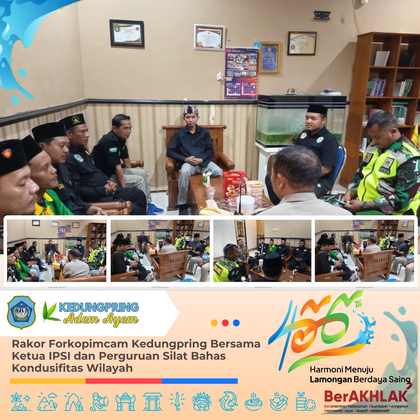 Rakor Forkopimcam Kedungpring Bersama Ketua IPSI dan Perguruan Silat Bahas Kondusifitas Wilayah