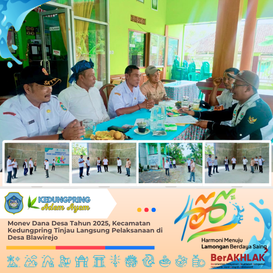Monev Dana Desa Tahun 2025, Kecamatan Kedungpring Tinjau Langsung Pelaksanaan di Desa Blawirejo