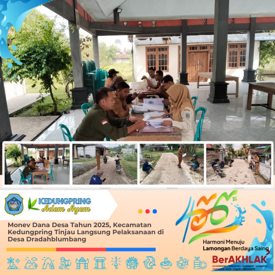 Monev Dana Desa Tahun 2025, Kecamatan Kedungpring Tinjau Langsung Pelaksanaan di Desa Dradahblumbang