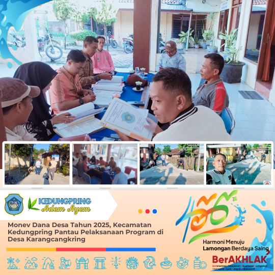 Monev Dana Desa Tahun 2025, Kecamatan Kedungpring Pantau Pelaksanaan Program di Desa Karangcangkring