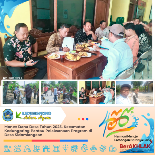 Monev Dana Desa Tahun 2025, Kecamatan Kedungpring Pantau Pelaksanaan Program di Desa Sidomlangean