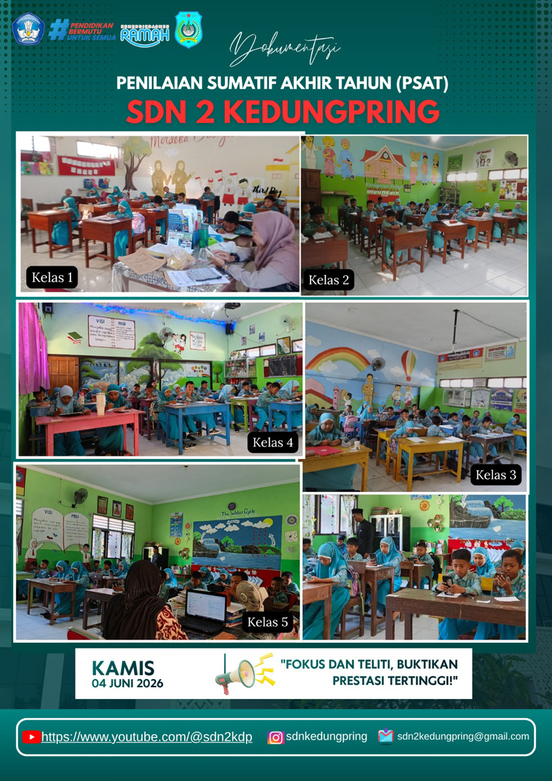 Foto: Penilaian Sumatif Akhir tahun (PSAT) SDN 2 Kedungpring