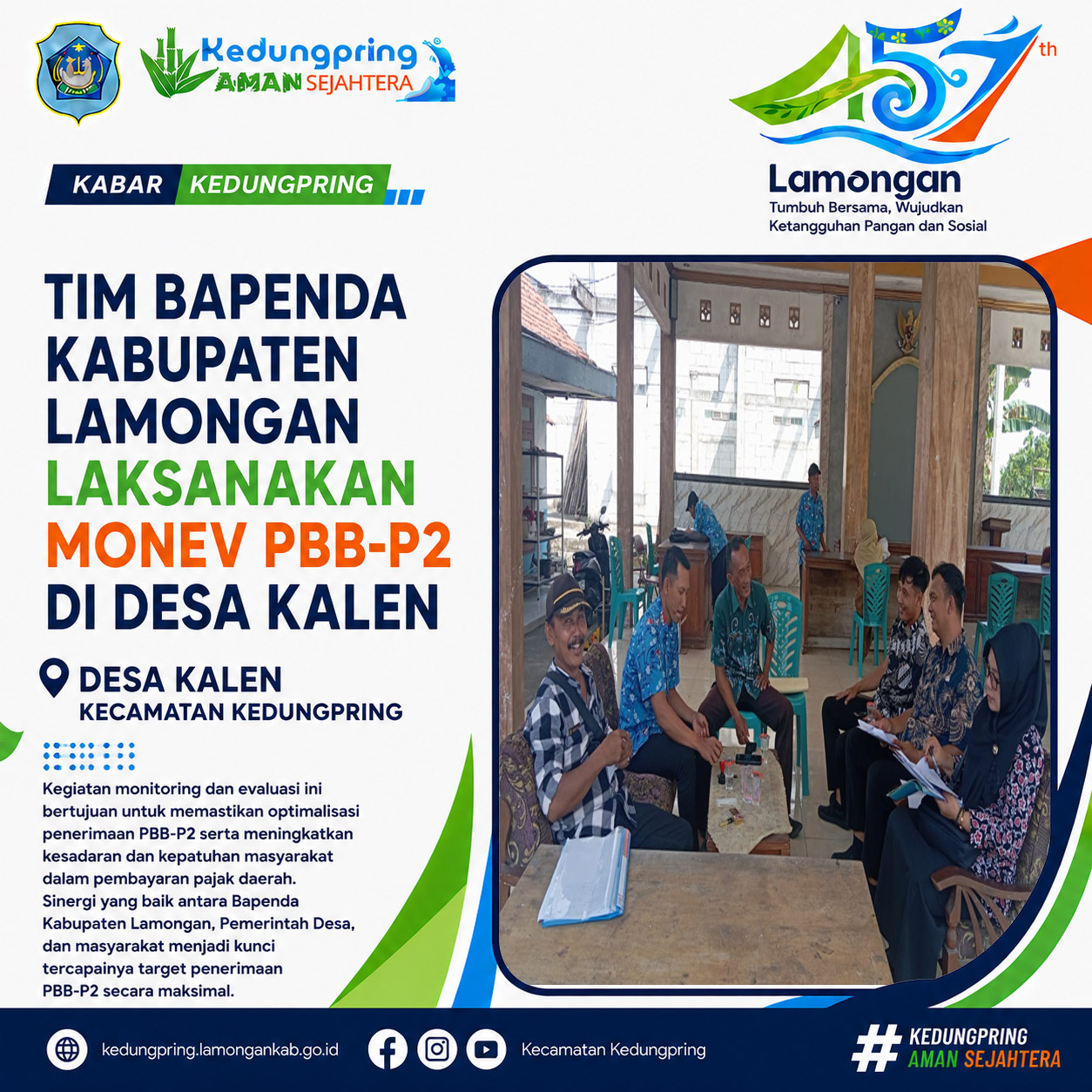 Foto: Tim Bapenda Kabupaten Lamongan Laksanakan Monev PBB-P2 di Desa Kalen