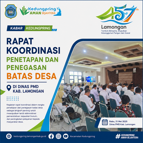 Foto: Rapat Koordinasi Penetapan dan Penegasan Batas Desa di Dinas PMD Kabupaten Lamongan