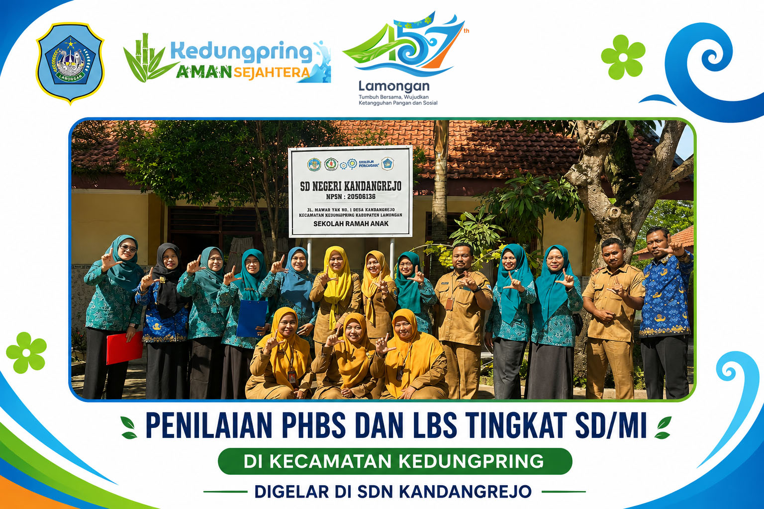 Foto: Penilaian PHBS dan LBS Tingkat SD/MI di Kecamatan Kedungpring Digelar di SDN Kandangrejo