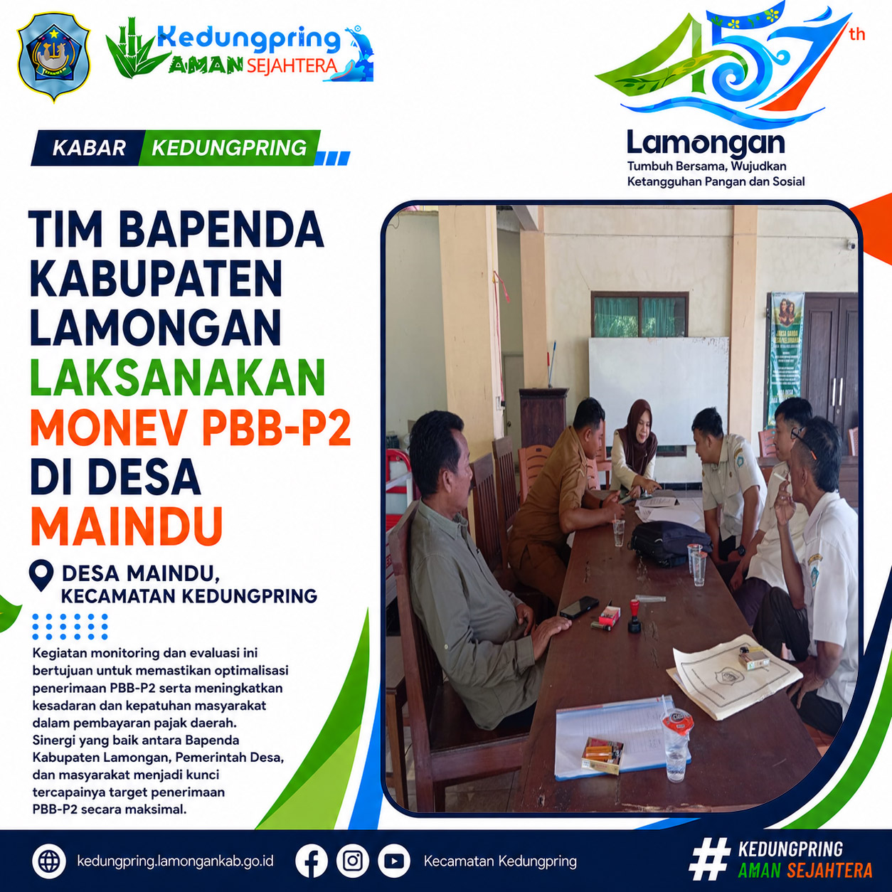 Foto: Tim Bapenda Kabupaten Lamongan Laksanakan Monev PBB-P2 di Desa Maindu