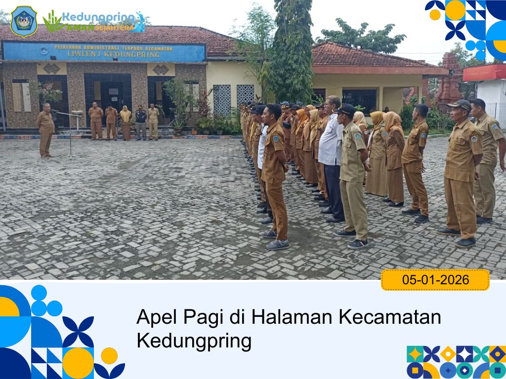 Foto: APEL PAGI DI HALAMAN KECAMATAN KEDUNGPRING