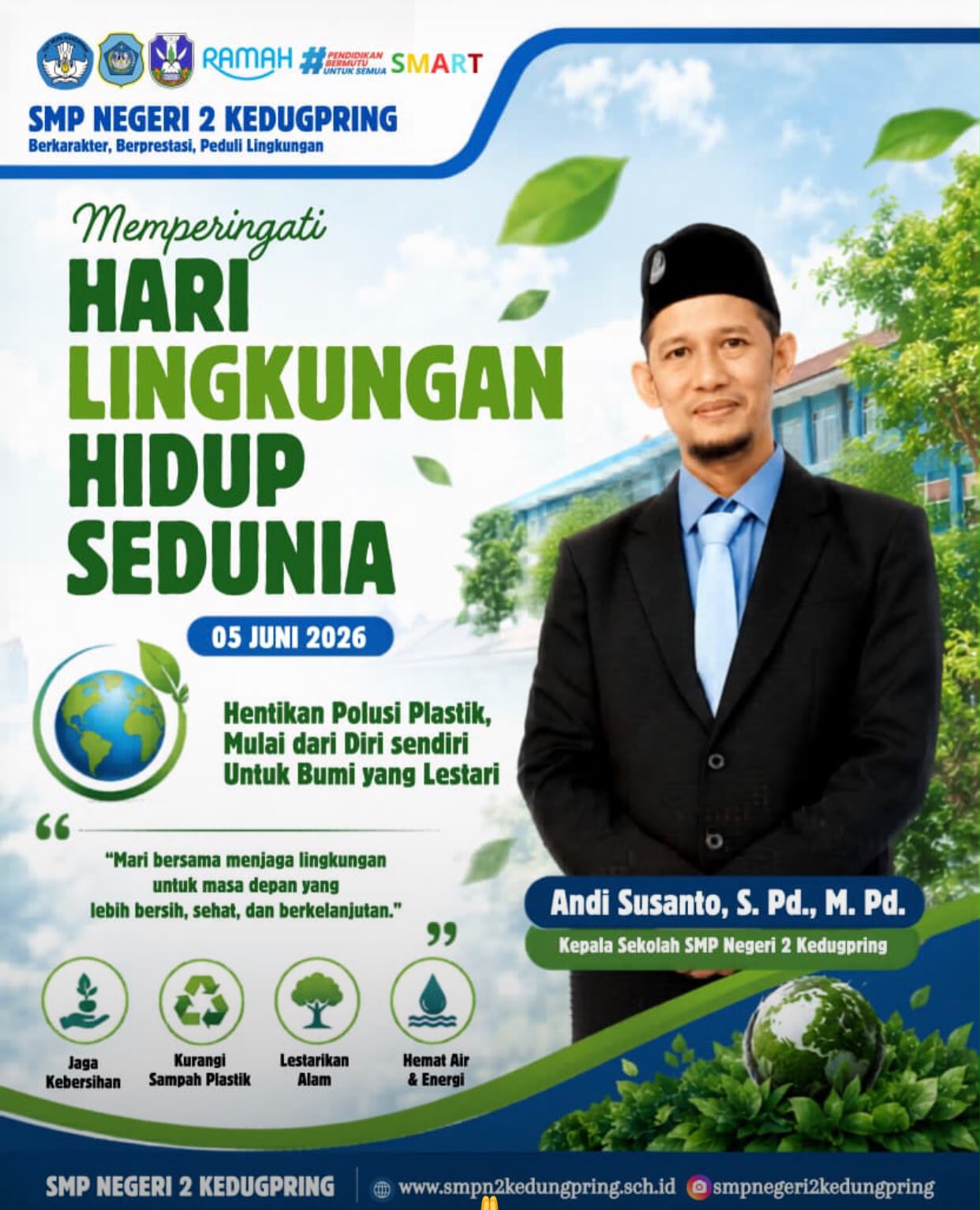 Foto: Ucapan Hari Lingkungan Hidup Sedunia SMPN 2 Kedungpring