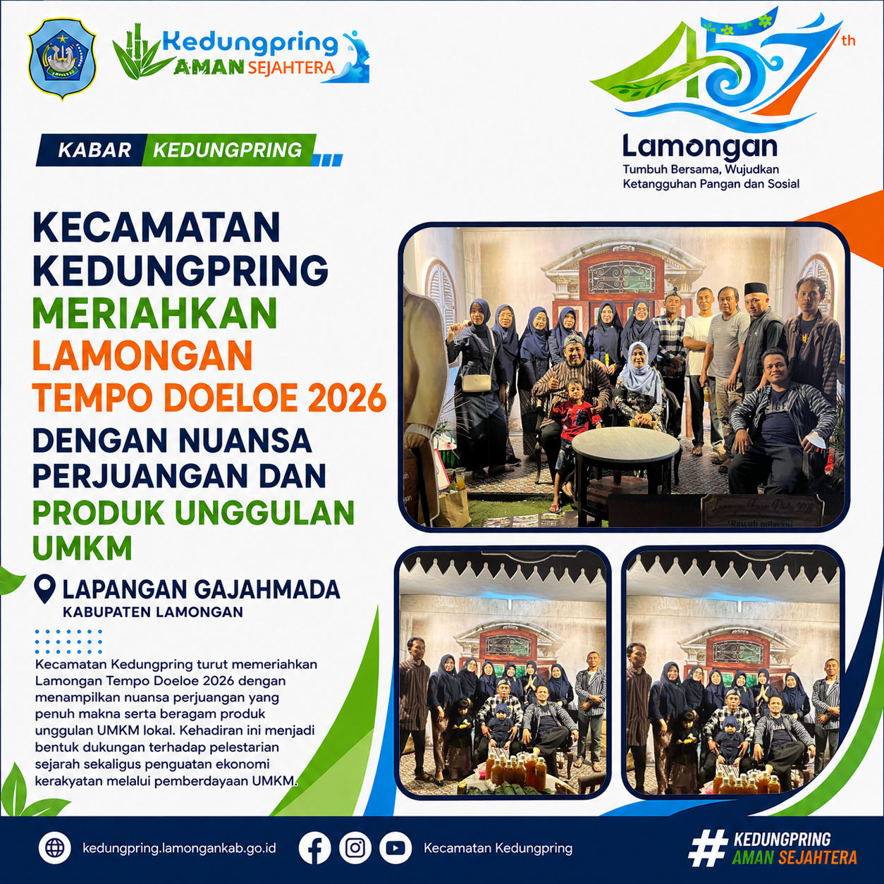 Foto: Kecamatan Kedungpring Meriahkan Lamongan Tempo Doeloe 2025 dengan Nuansa Perjuangan dan Produk Unggulan UMKM