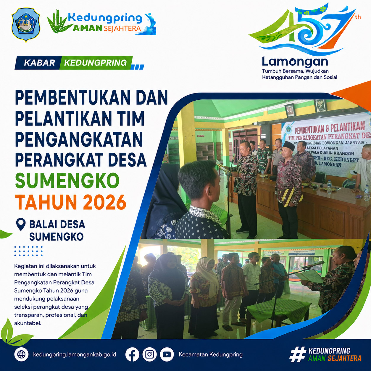 Foto: Pembentukan dan Pelantikan Tim Pengangkatan Perangkat Desa Sumengko Tahun 2026
