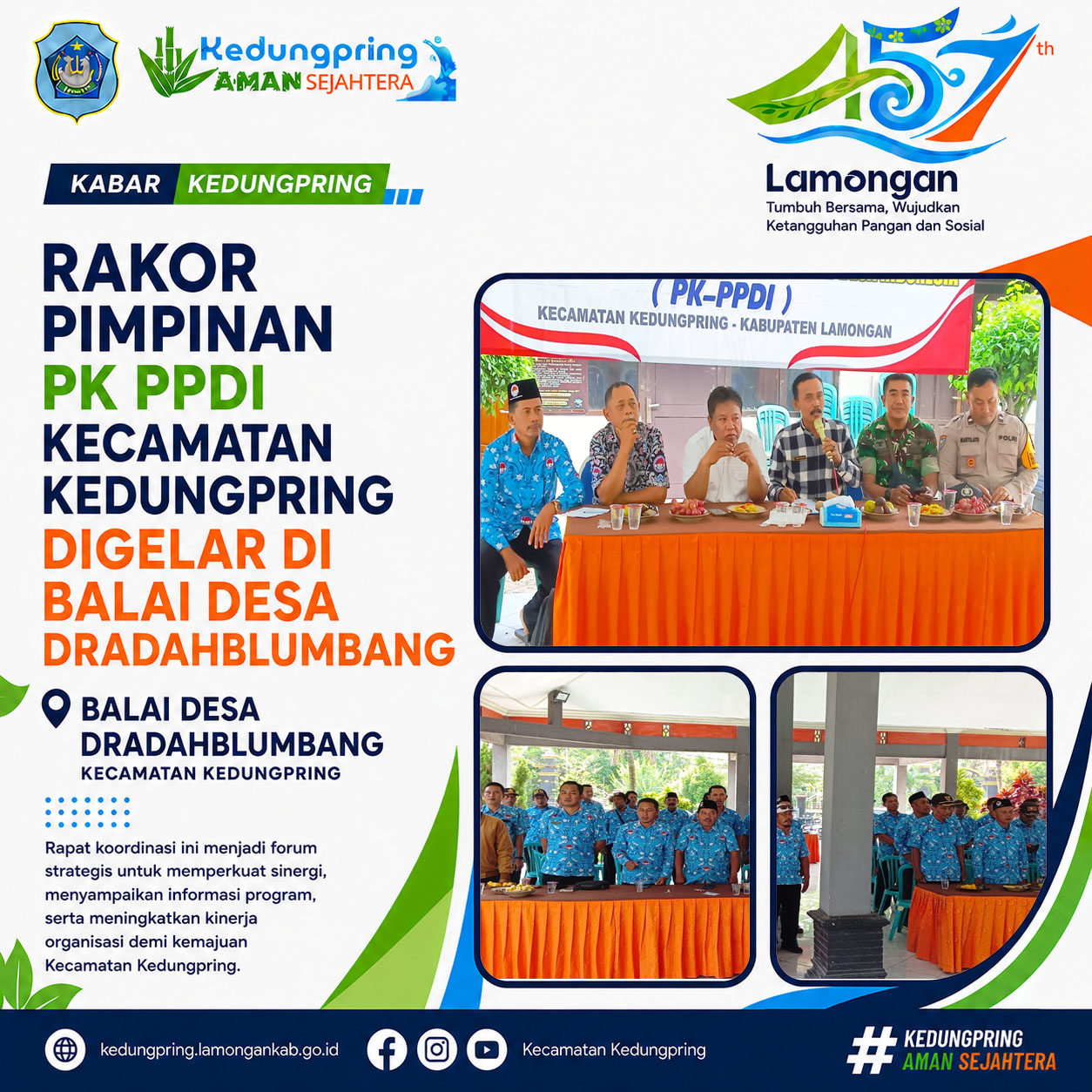 Foto: Rakor Pimpinan PK PPDI Kecamatan Kedungpring Digelar di Balai Desa Dradahblumbang