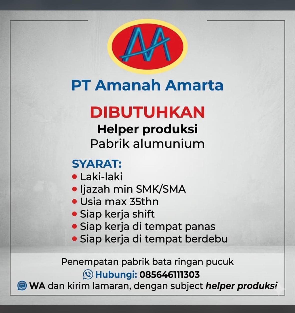 Foto: PT AMANAH AMARTA