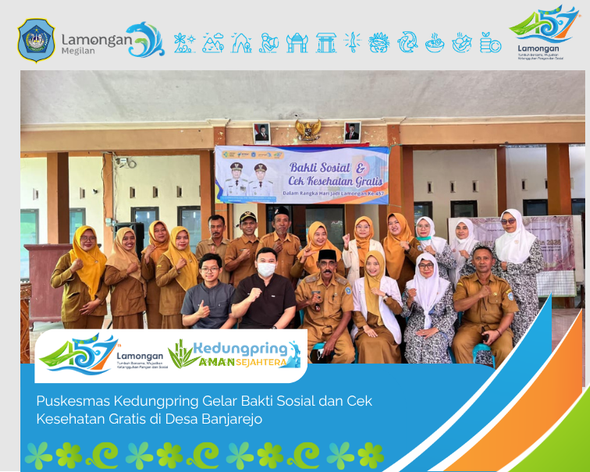 Foto: Puskesmas Kedungpring Gelar Bakti Sosial dan Cek Kesehatan Gratis di Desa Banjarejo