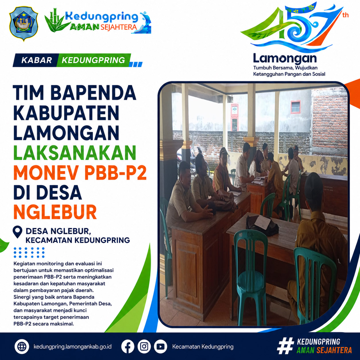 Foto: Tim Bapenda Kabupaten Lamongan Laksanakan Monev PBB-P2 di Desa Nglebur