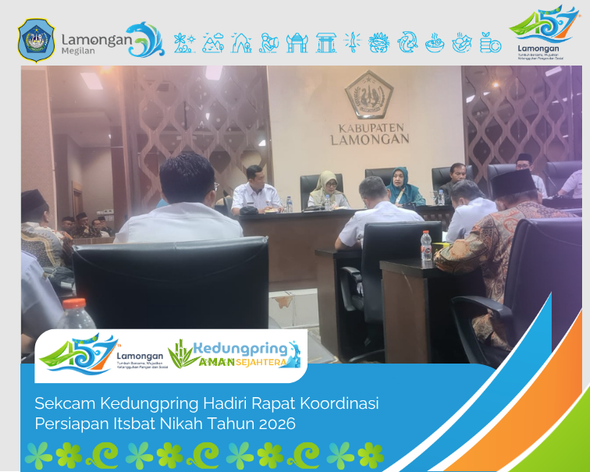 Foto: Sekcam Kedungpring Hadiri Rapat Koordinasi Persiapan Itsbat Nikah Tahun 2026