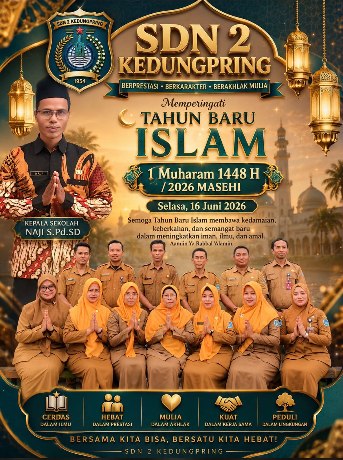 Foto: Selamat Tahun Baru Islam 1 Muharram 1448 H dari SDN 2 Kedungpring