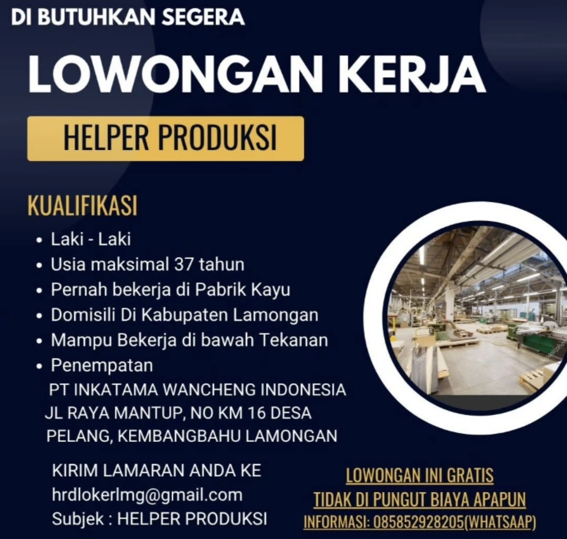 Foto: PT. INKATAMA WANCHENG INDONESIA