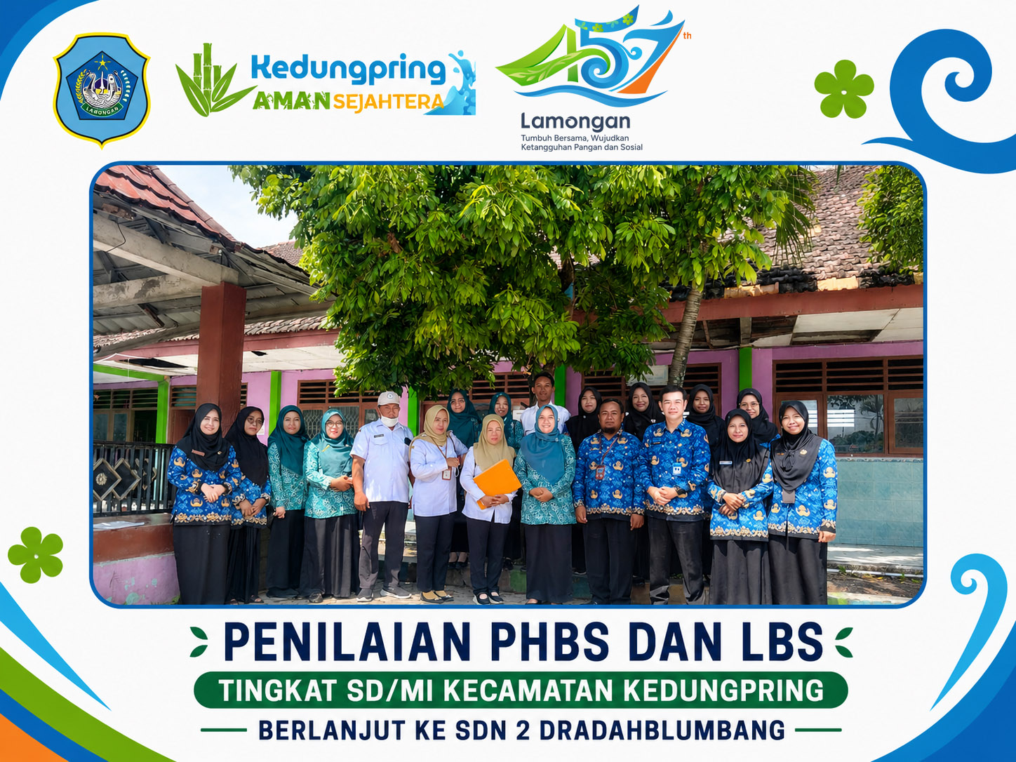Foto: Penilaian PHBS dan LBS Tingkat SD/MI Kecamatan Kedungpring Berlanjut ke SDN 2 Dradahblumbang