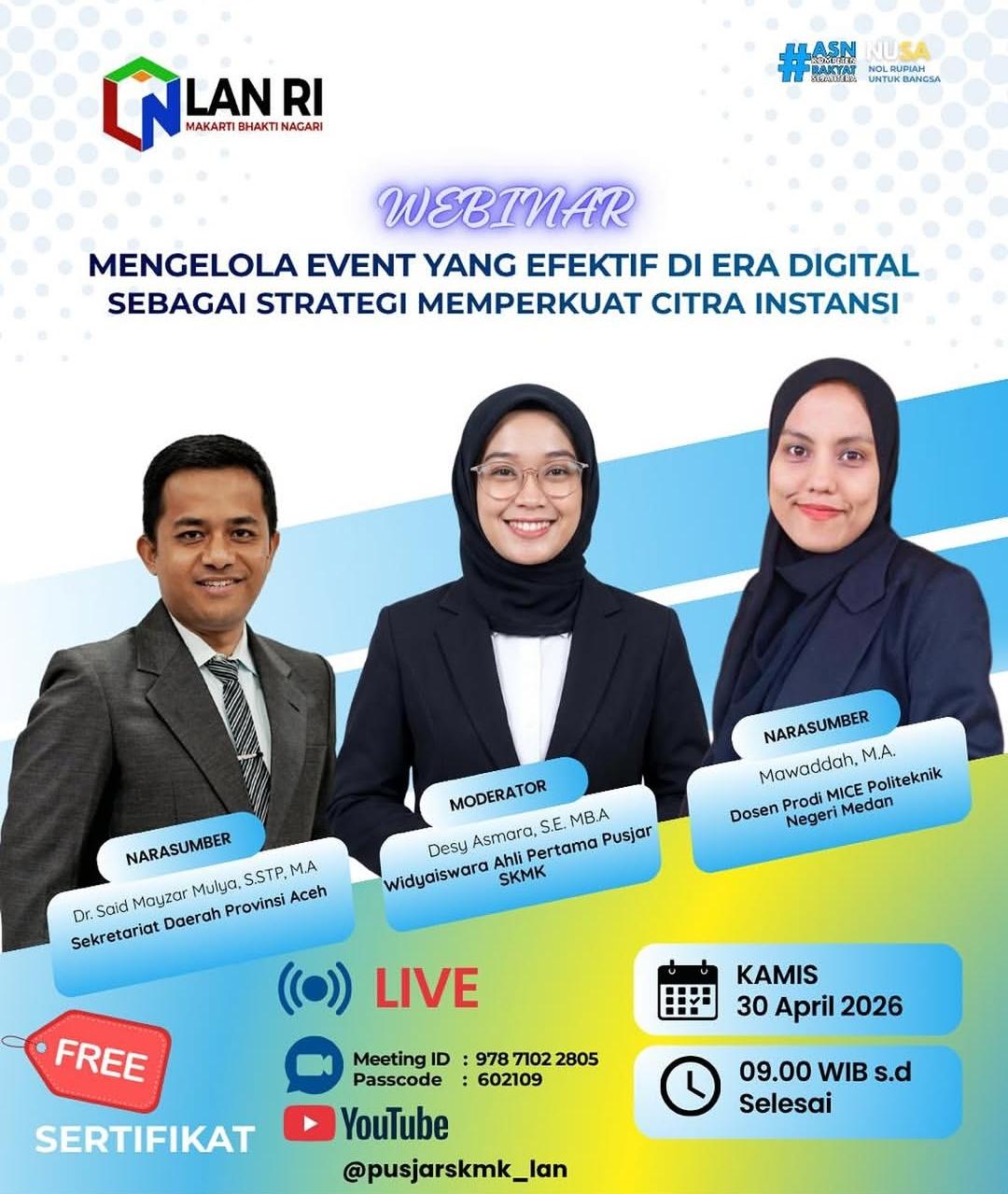 Foto: Mengelola Event Yang Efektif di Era Digital sebagai Strategi Memperkuat Citra Instansi