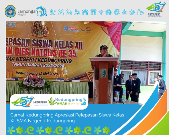 Foto: Camat Kedungpring Apresiasi Pelepasan Siswa Kelas XII SMA Negeri 1 Kedungpring